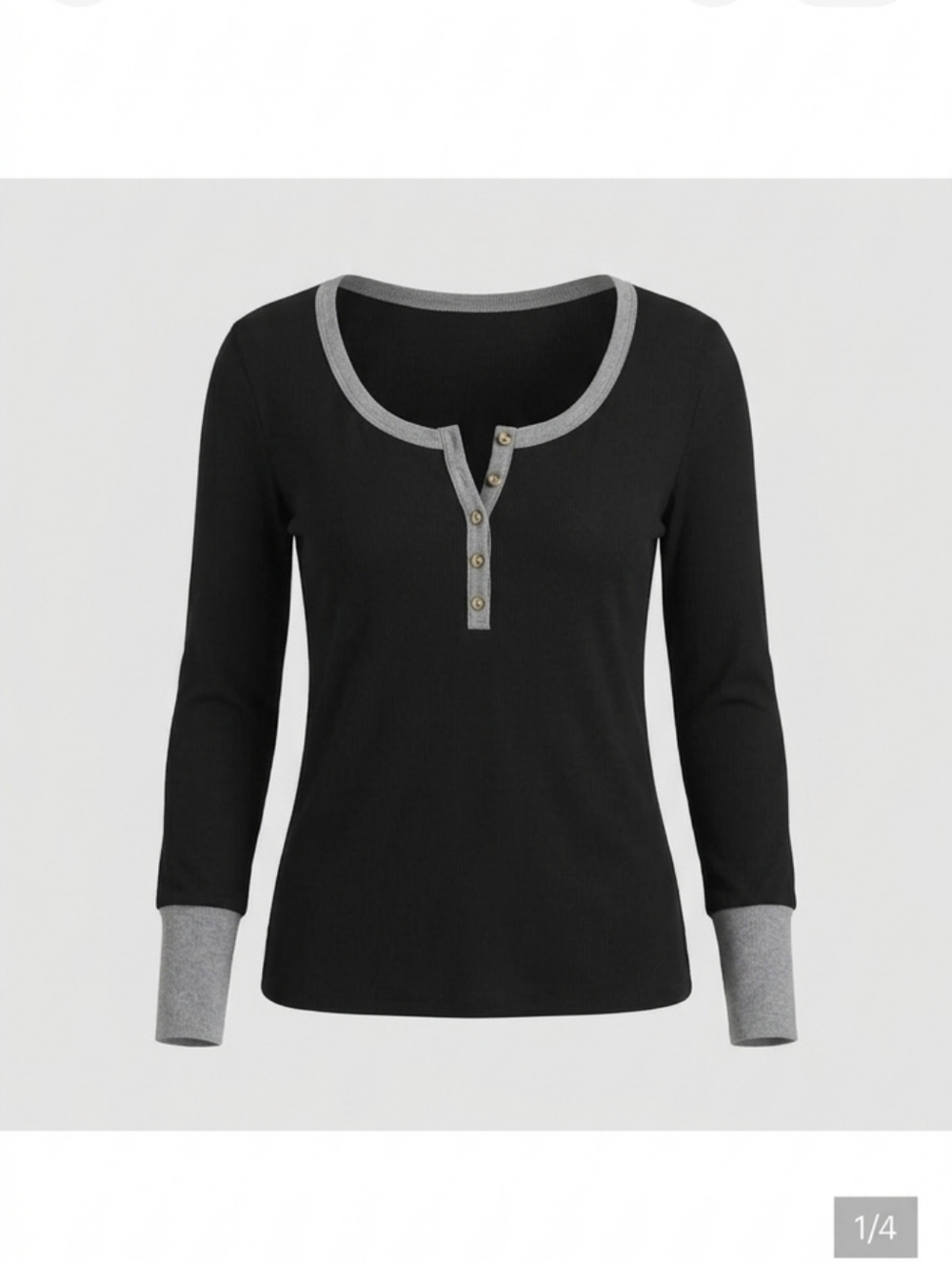 PattyBoutik Black and Gray Knit Top
